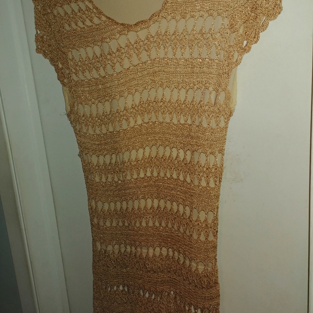 Gold Crochet shirt